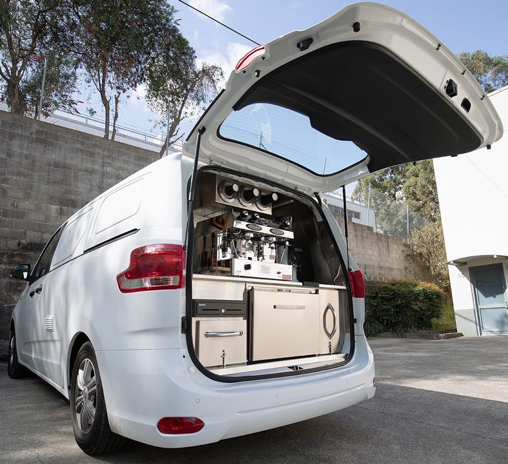 Commercial equipment installed inside a TMCG mobile coffee fit-out